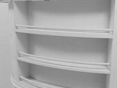 Luxury Curved Home Bar Cabinet and Wine Rack 3D model