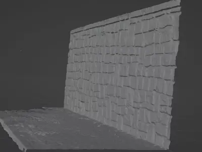 Stone wall and stone path scan  Free 3D model