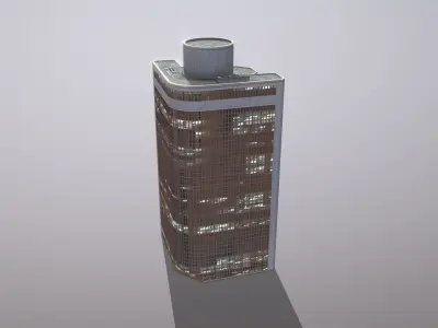 Building Frankfurt ABC International Bank Low-poly 3D model