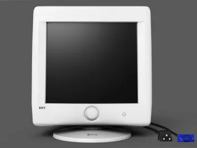 Historic Desktop PC Monitor - Lowpoly GameAsset Low-poly 3D model