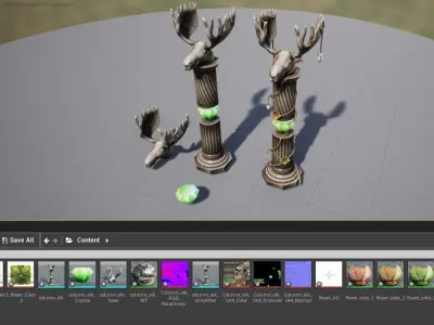 column elk Free low-poly 3D model