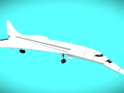 Supersonic passenger flight - Concorde Low-poly 3D model
