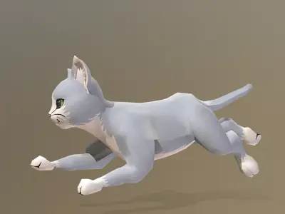 GRAY CAT RUN Cycle 3D model