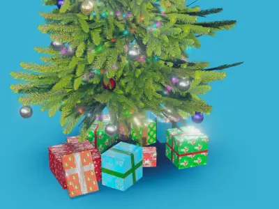 Christmas tree Free low-poly 3D model