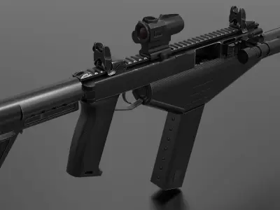 SMG V1 Submachine gun Fps - Tps Low-poly 3D model