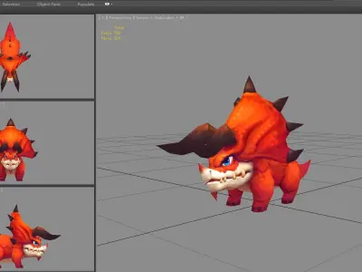 Cartoon Triceratops - baby dinosaur Low-poly 3D model