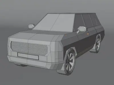 Low Poly SUv Free low-poly 3D model