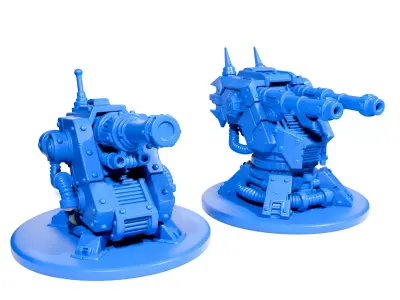 Fantasy Gun turrets 3D print model