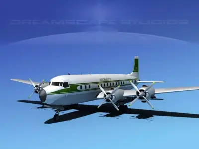 Douglas DC-7C Air Boston 3D model