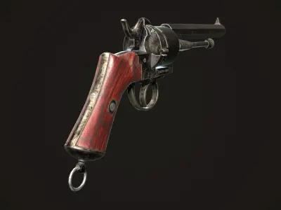 LEFAUCHEUX - Vintage Revolver Dark Low-poly 3D model