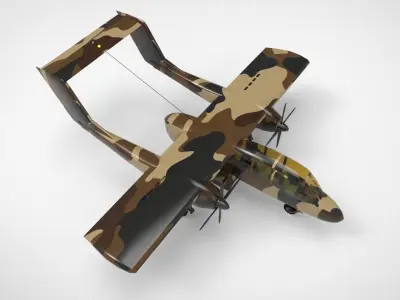 Rockwell OV-10A Bronco Series FSX  Low-poly 3D model