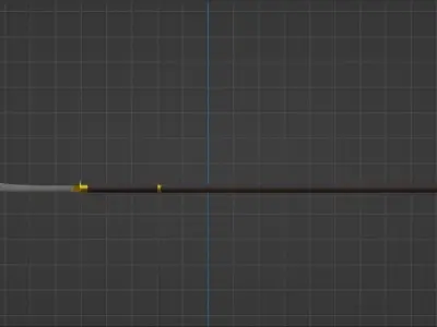 Naginata samurai sword Low-poly 3D model