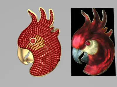 parrot necklace 3D model