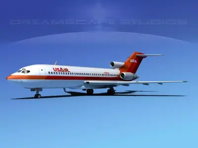 Boeing 727-100 US Air 3D model