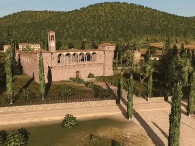 Italian castle Low-poly 3D model