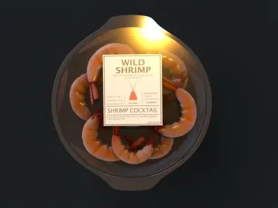 Shrimp Cocktail Low-poly 3D model