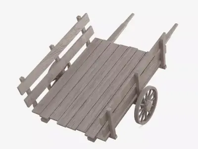 Medieval Cart Low-poly 3D model