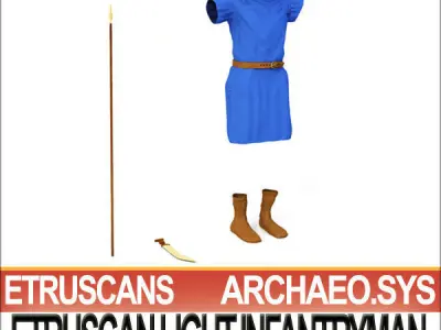 Etruscan Light Infantryman Props Poser Daz 3D model