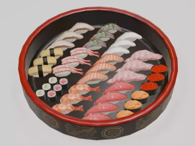 Premium Sushi Model Asset Low-poly 3D model