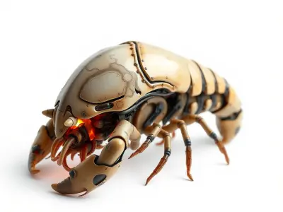Futuristic Robotic Insect Model Pack Low-poly 3D model