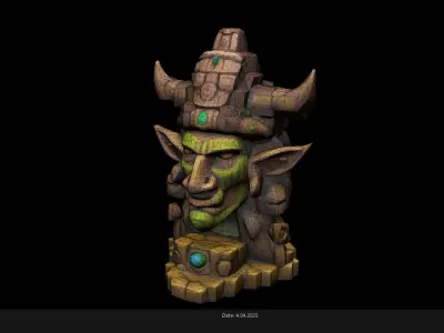 Low Poly Stylized Totem 4 AI Low-poly 3D model