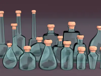Set of Flasks 3D model