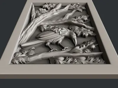 3d STL models for CNC router Raven 3D model