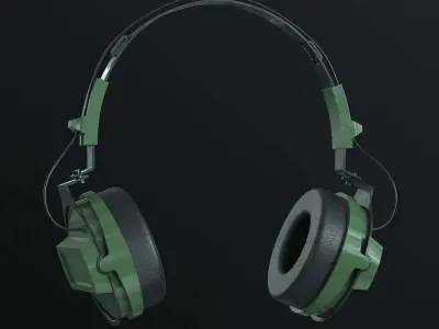 Military tactical concept headsets mid poly model 3D model