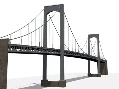 Throgs Neck Bridge Low-poly 3D model