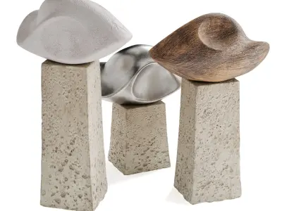 Oval abstract figure Low-poly 3D model