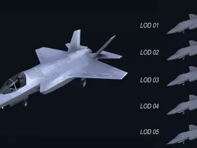 Asset - Army - F 35 Lightning II 3D MODEL Low-poly 3D model