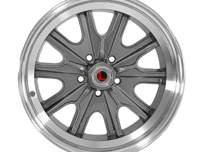 Legendary Wheel Co HB45 Alloy Wheel 17x8 Charcoal Machined C 3D model