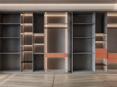 Dressing room  Wardrobe closet full Scene 3D model