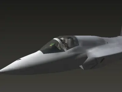 f35a fighter jet lowpoly 3d model Low-poly 3D model