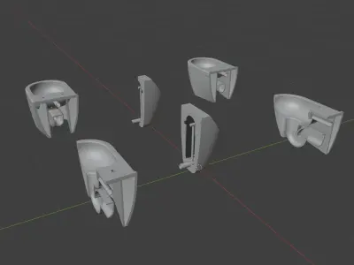 watercloset and urinal 3D model
