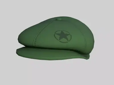 Newsboy Hat 06 Green Military - Character Fashion Design Low-poly 3D model
