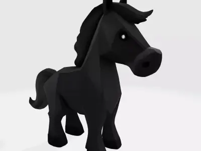 Cute Stylized ToonHorse 3D Character Low-poly 3D model