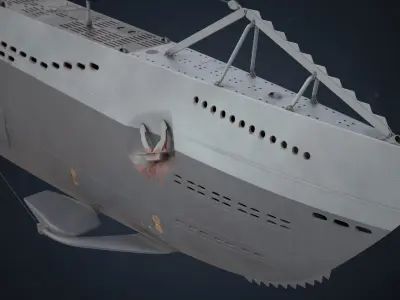 German Type VIIC U-Boat 3D model