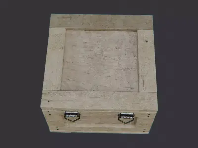 Industrial Wooden Shipping Crate Low-poly 3D model