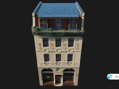 Old Riga Building 3D model Low-poly Low-poly 3D model