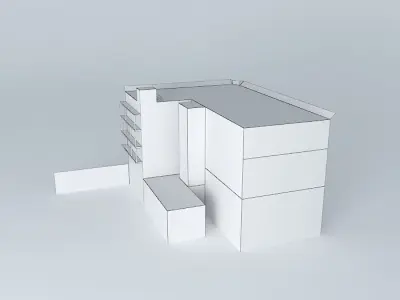 Old Lister Block Building Free 3D model