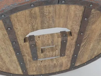 Wagon Wheel 7 Low-poly 3D model