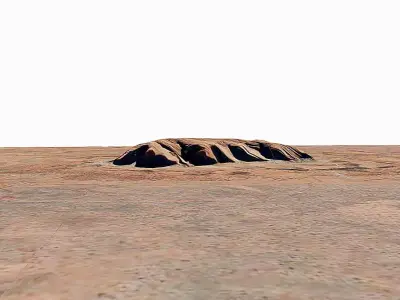Uluru Mountain - Ayers Rock Low-poly 3D model