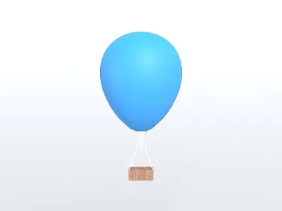 Hot Air Balloon v1 009 Low-poly 3D model