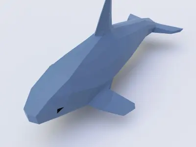 Whale fish 3d model  Low-poly 3D model