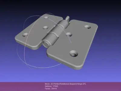 3D Printed Rotational Stopped Hinge Free 3D print model
