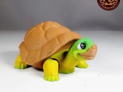 Flexi Tortoise No support Print in Place Articulate 3D print model