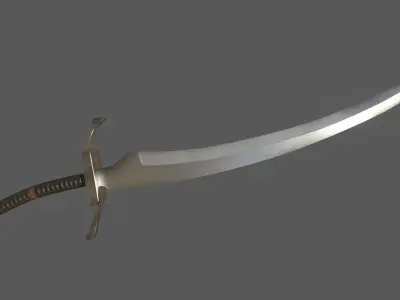 Elven satin sword Low-poly 3D model