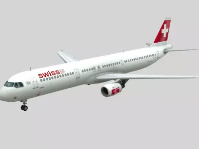 Lowpoly A321 Airplane 3D Model Low-poly 3D model