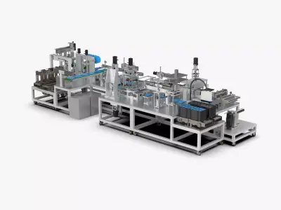 Automatic Lithium Battery Corner Sealing Machine 3D model